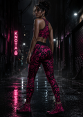 Dark Bloom Activewear Set — Black & Pink